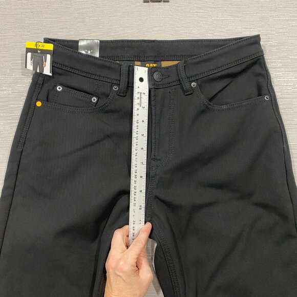 CAT Caterpillar Work Pants Mens 32 x 32 Black Canvas Fleece Lined Insulated - Picture 10 of 12